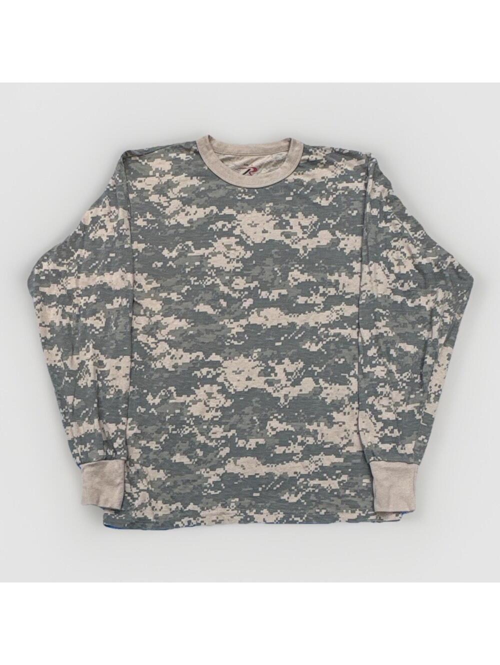 Rothco Gray/Tan Camo Long Sleeve T-Shirt Size M Cotton Blend